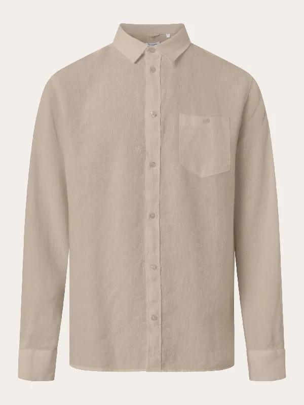 Men's Rugby Shirts for a Sporty LookCustom fit linen shirt - Light feather gray