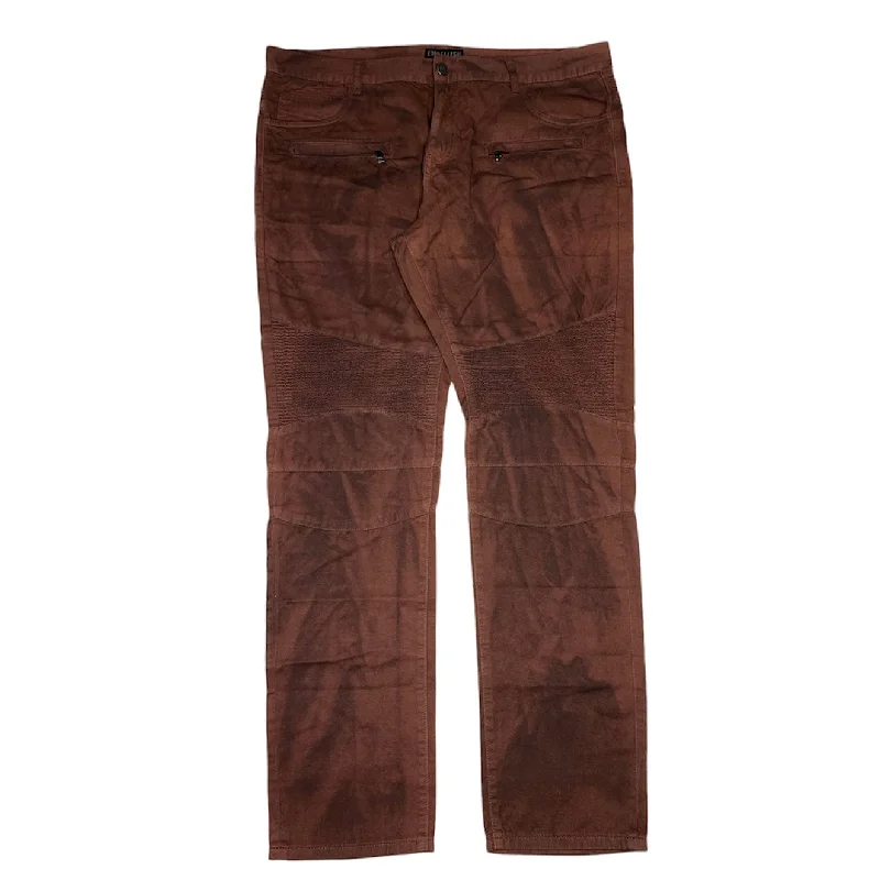 Men's Pants with Turn-Up CuffsEmbellish Moto Denim Jean (Rust) - EMBH16-29