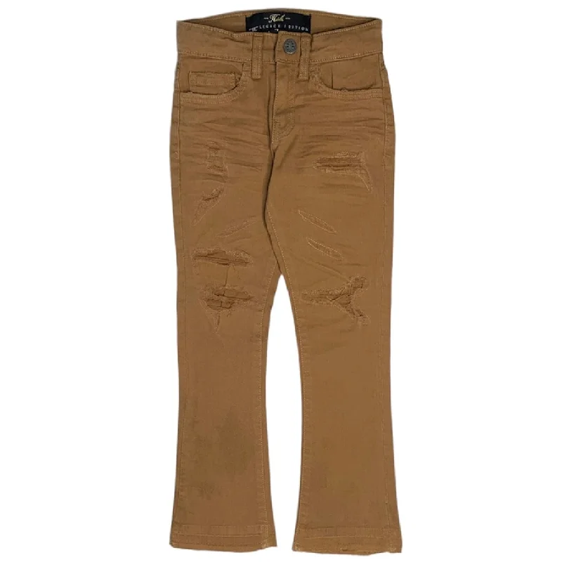 Men's Pants with Button-CuffsKids Jordan Craig Martin Stacked Tribeca Twill Pants (Mocha) JTF956RK