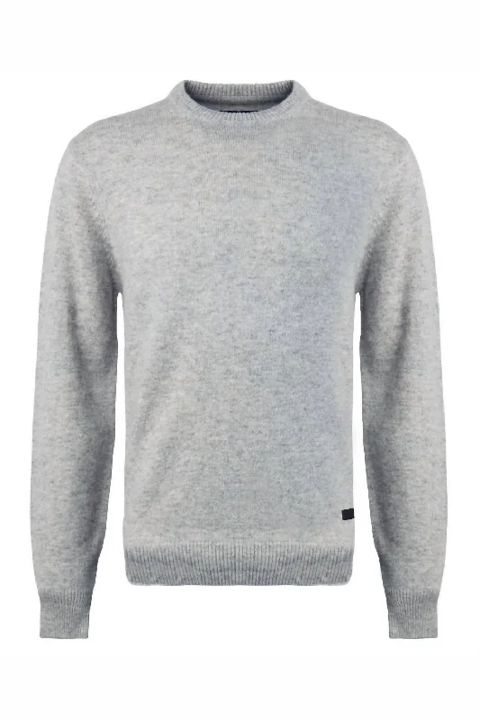 Essential Crew Neck Sweater In Light Grey Marl