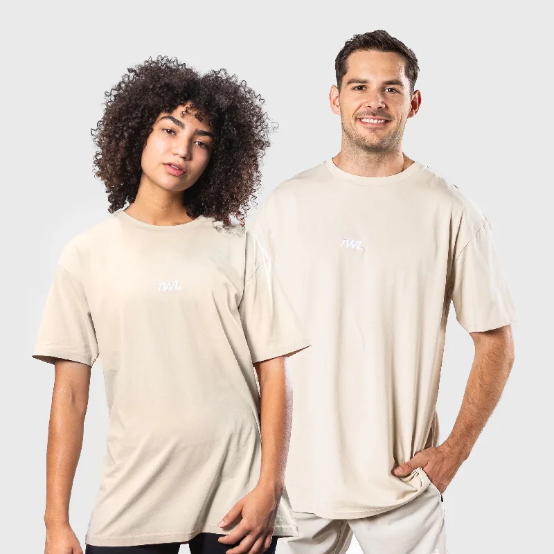 Men's Dressy Shirts for Formal EventsTWL - OVERSIZED T-SHIRT - LINEN/WHITE