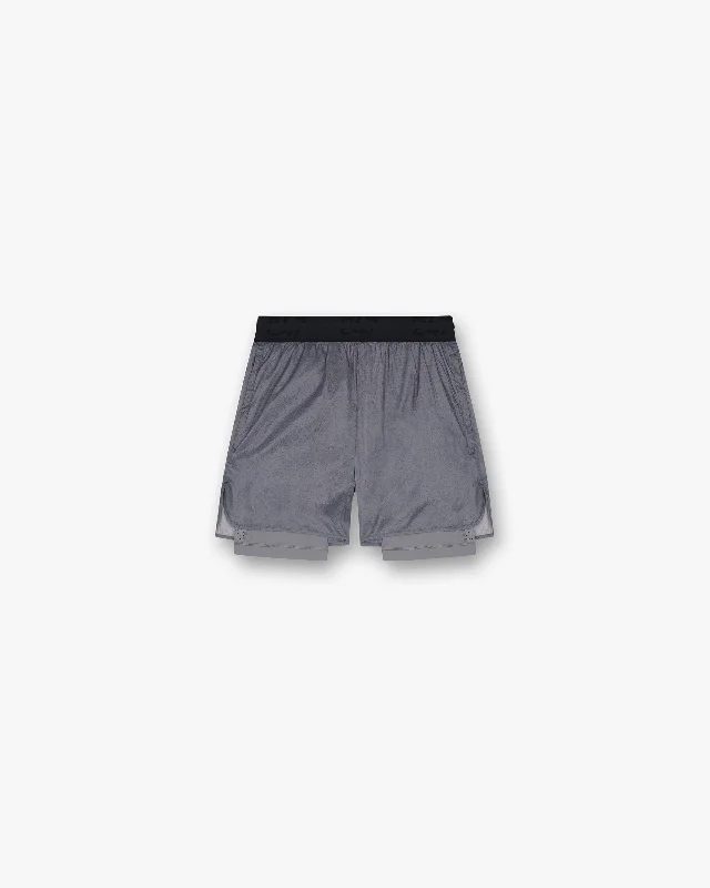 Men's Pants with Button-Down Pockets247 Contour 2-In-1 Run Shorts - Titanium