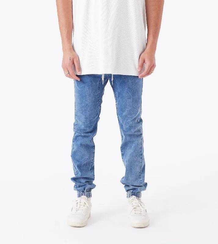 Yoked Back Men's JeansSureshot Denim Jogger Dark Blue