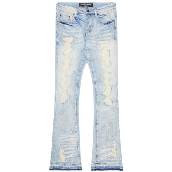 Men's Pants with SuspendersValabasas Tearaway Stacked Denim Jean (Light Blue Wash) VLBS22101623