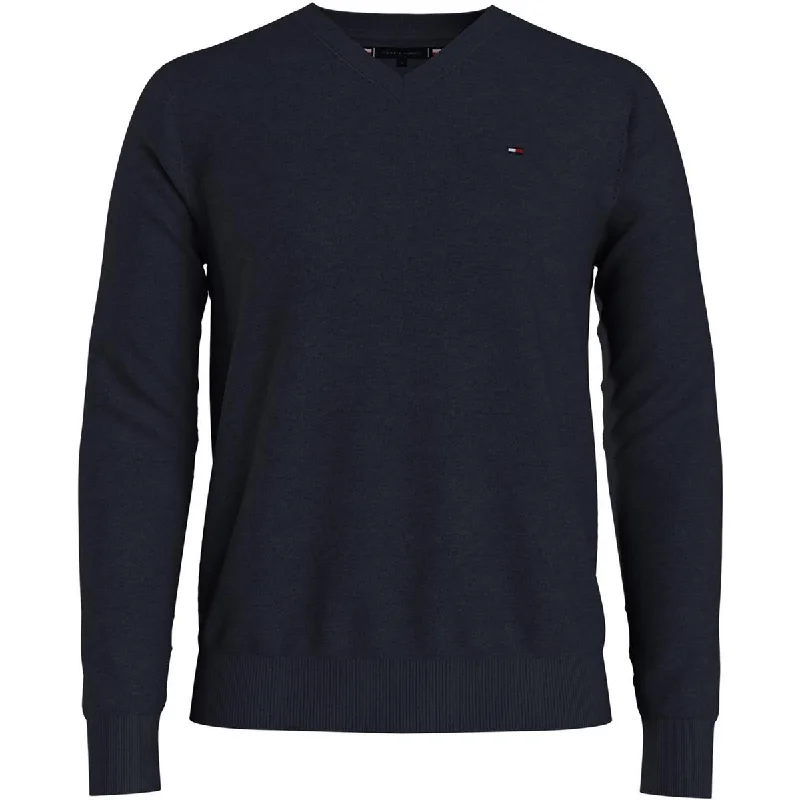 Mens Ribbed Trim  Cotton Pullover Sweater