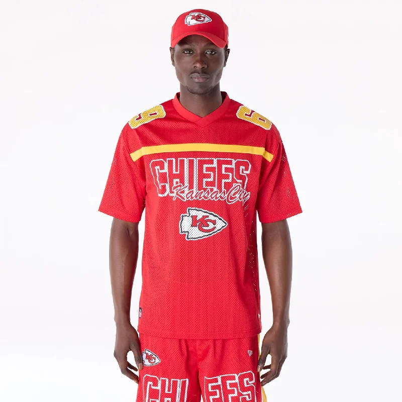 Men's Shirts with Button-Down PocketsKansas City Chiefs NFL Mesh Red T-Shirt