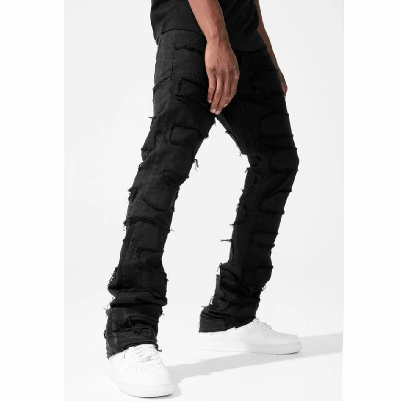 Men's Pants with Cargo PocketsJordan Craig Martin Stacked Python Denim (Jet Black) JTF1130A