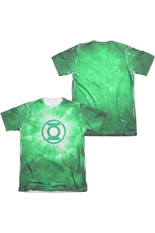 Patterned Men's Hawaiian ShirtsGreen Lantern Green Energy (Front/Back Print) Adult 65/35 Poly/Cotton Short Sleeve Tee / T-Shirt