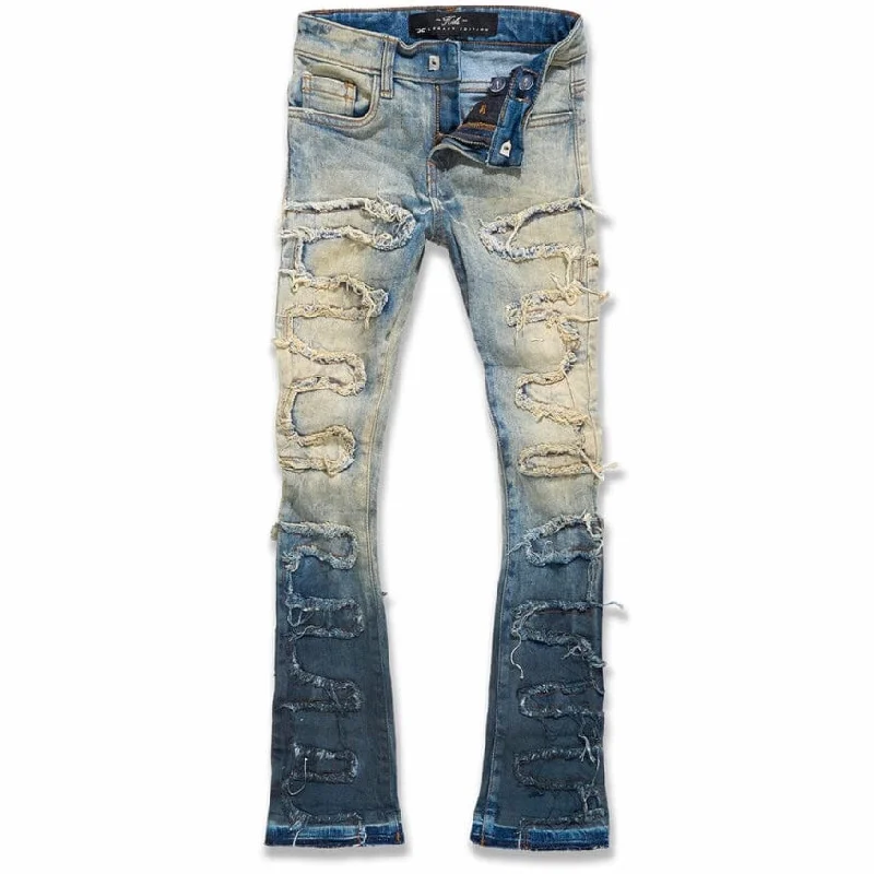 Men's Button-Fly Pants for a Traditional TouchBoys Jordan Craig Stacked Python Denim (Vintage) JTF1130B