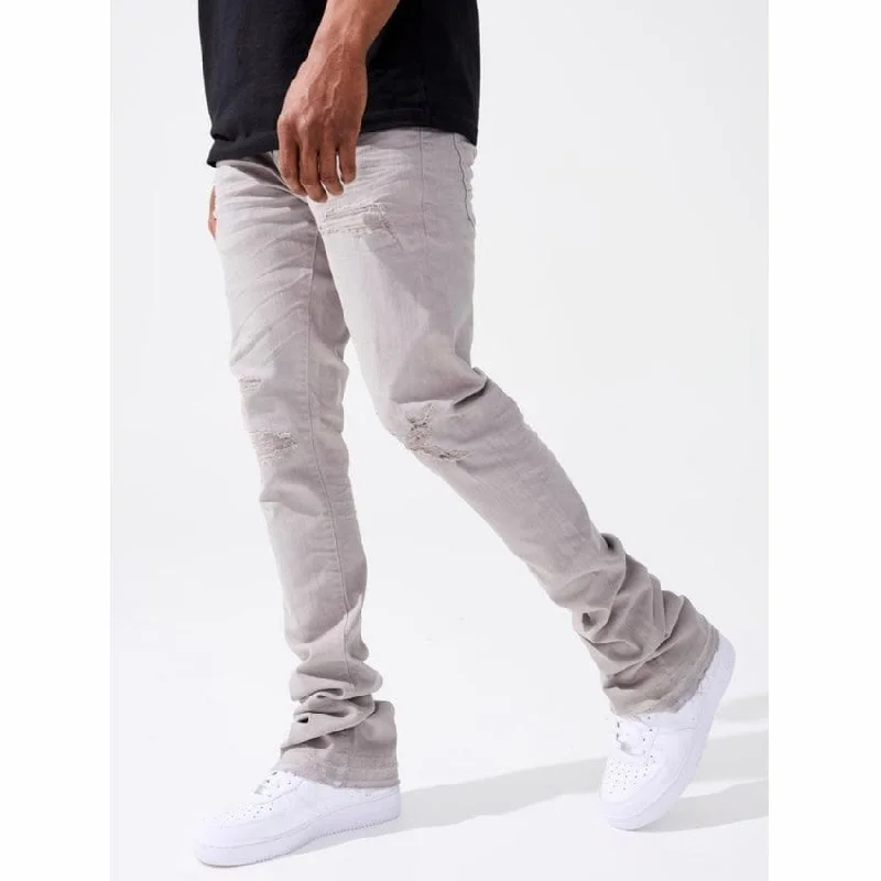 Men's Pants with Flat-Front DesignsJordan Craig Martin Stacked Tribeca Twill Pants (Light Grey) JTF956R