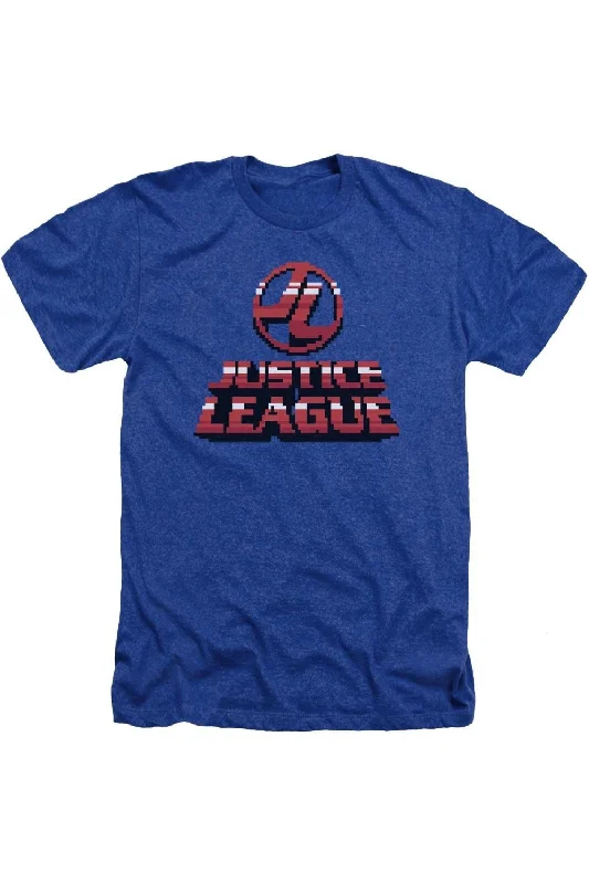 Men's Shirts with Hidden PocketsJustice League of America 8 Bit Justice League of America Adult Heather Tee / T-Shirt
