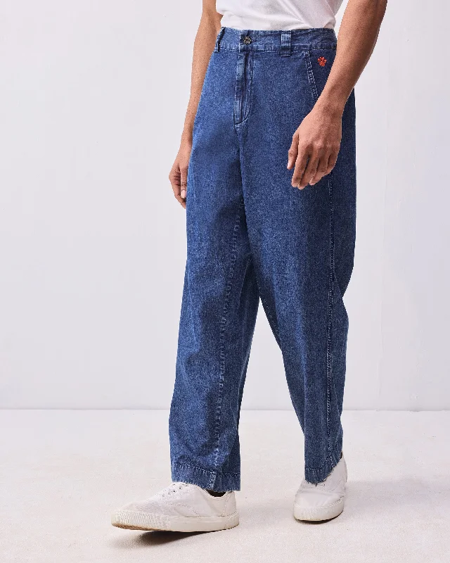 Men's Pants with Shallow PocketsSand Trousers - Denim