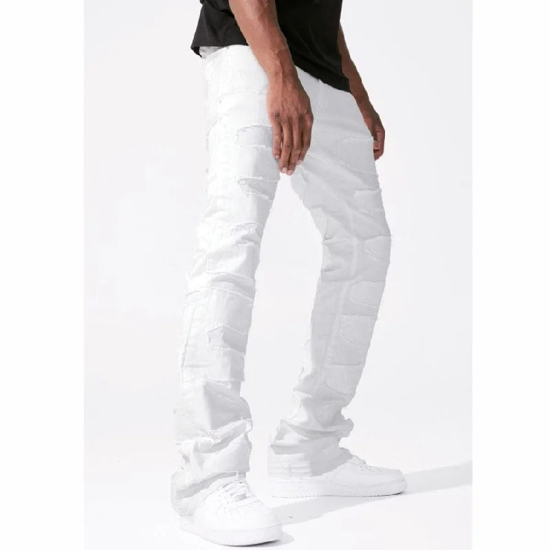 Men's Pants with Hidden PocketsJordan Craig Martin Stacked Python Denim (White) JTF1130A