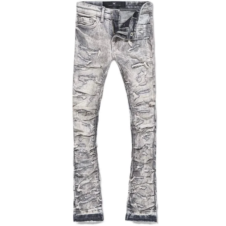 Men's Patterned Pants with StripesKids Jordan Craig Stacked Ripple Effect Denim (Bone White) JTF1157K