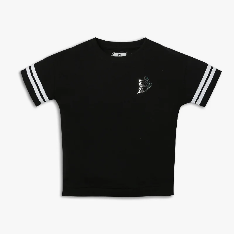 Men's Shirts with Ruffled HemlinesGirl's Regular Fit Embellished T-Shirt
