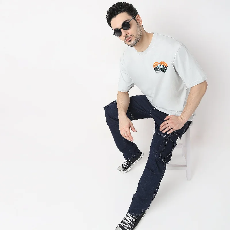 Men's Shirts with Appliquéd SleevesOversize Graphic T-Shirt