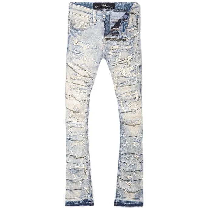 Men's Elastic-Waisted Pants for Easy MovementKids Jordan Craig Stacked Ripple Effect Denim (Antique) JTF1157K