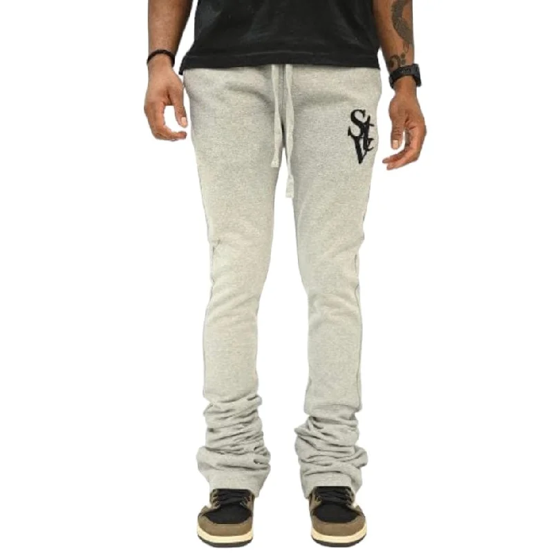 Men's Pants with Antimicrobial TreatmentSi Tu Veux Logo Super Stacked Jogger (Heather Gray) TV0092