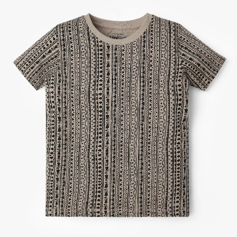 Men's Shirts with Double-Breasted DesignsBoys All Over Print Crew Neck T-Shirt