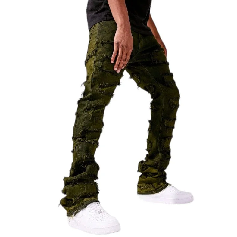 Men's Pants with Zippered PocketsJordan Craig Martin Stacked Oasis Denim (Olive) JTF1131