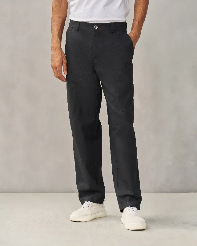 Men's Pants with Button-CuffsBig pocket Pants - Black
