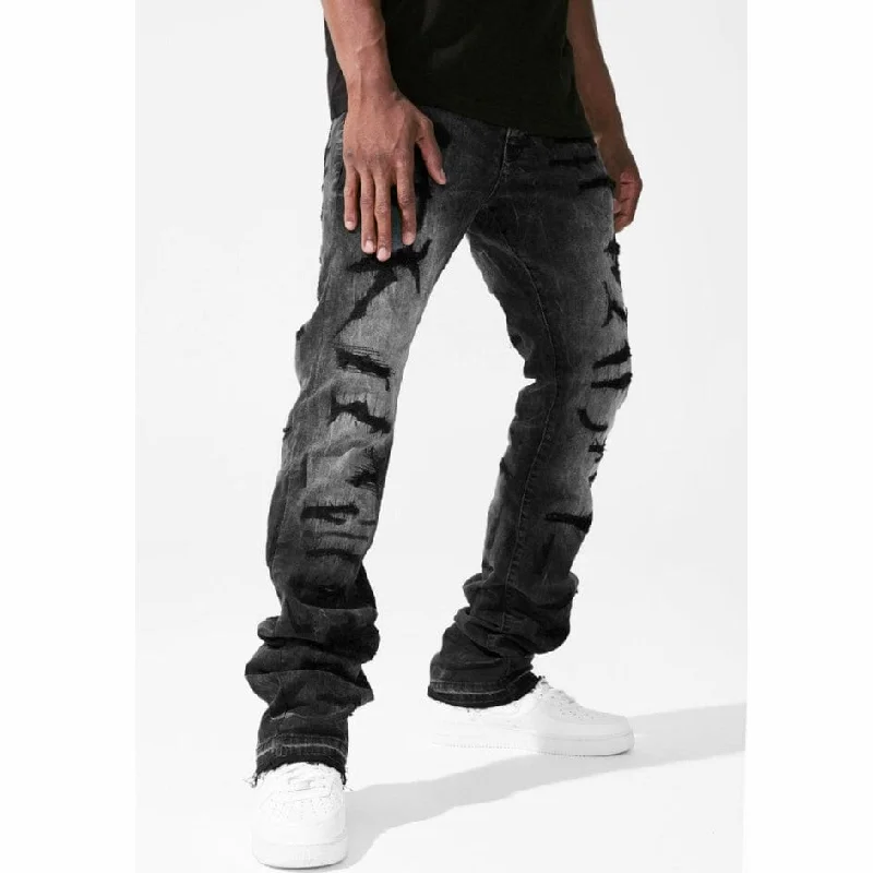 Men's Pants with Side PocketsJordan Craig Martin Stacked Wolverine Denim (Black Shadow) JTF1134