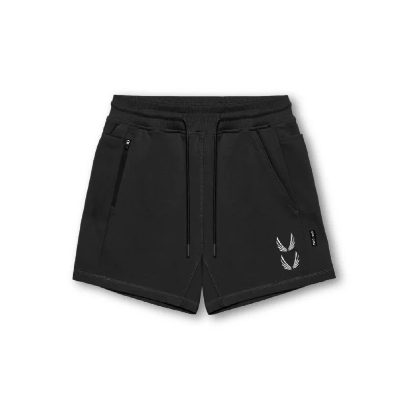 Men's Pants with UV Protection0867. Tech-Terry™ Sidelock Sweat Short - Black "Stacked Wings"