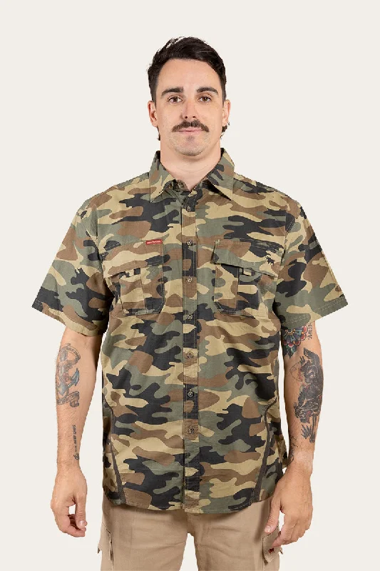 Men's Plaid Shirts for a Country CharmBulgarra Mens Ripstop Full Button Work Shirt - Camo