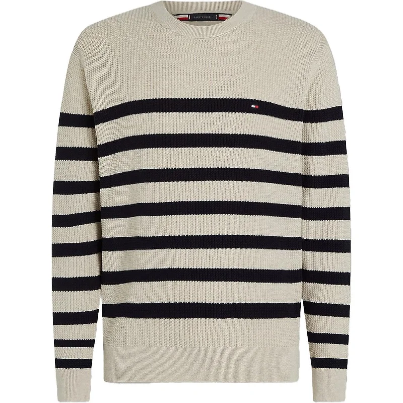 Mens Textured Knit Pullover Sweater