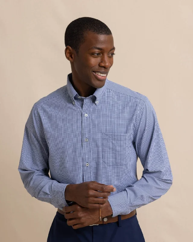 Men's Striped Long-Sleeve Shirts for a Maritime FeelMicro Gingham brrr°® Intercoastal Sport Shirt