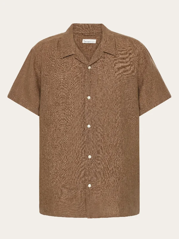 Men's Henley T-Shirts for a Casual TwistBox fit short sleeved linen shirt - Tuffet
