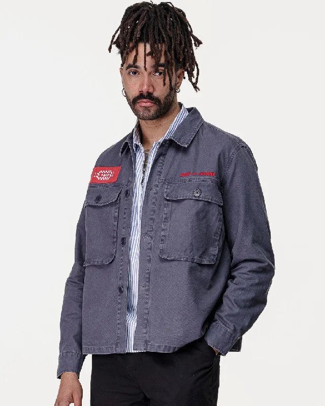 Men's Short-Sleeve Shirts for Warm WeatherCoffee & Customs Uniform Overshirt - Washed Navy
