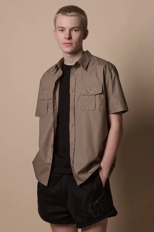 Men's Rugby Shirts for a Sporty LookMen's Tom Short Sleeve Military Two Pocket Shirt - Khaki