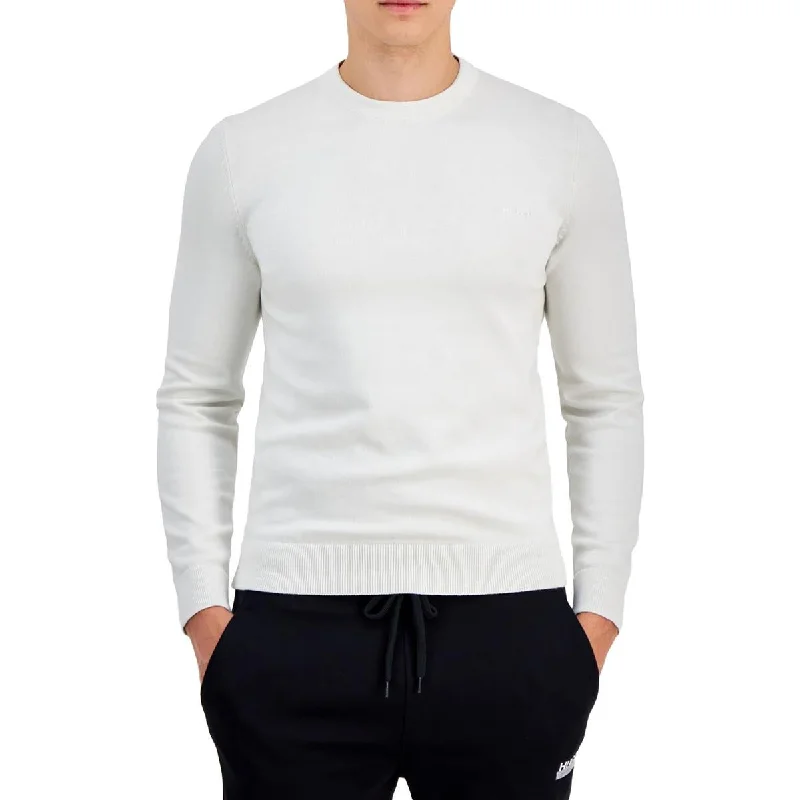 Mens Logo Cotton Pullover Sweater