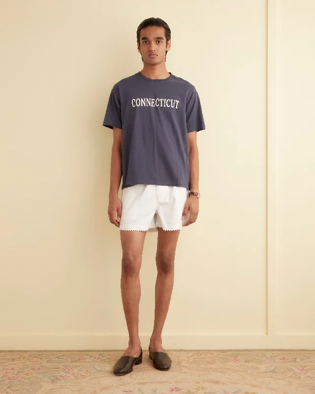 Men's Pants with Cargo PocketsZig-Zag Hem Shorts - White