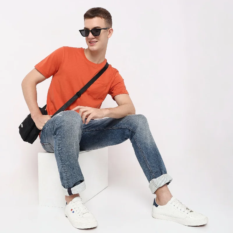 Men's Shirts with Barrel CuffsRegular Fit Solid T-Shirt