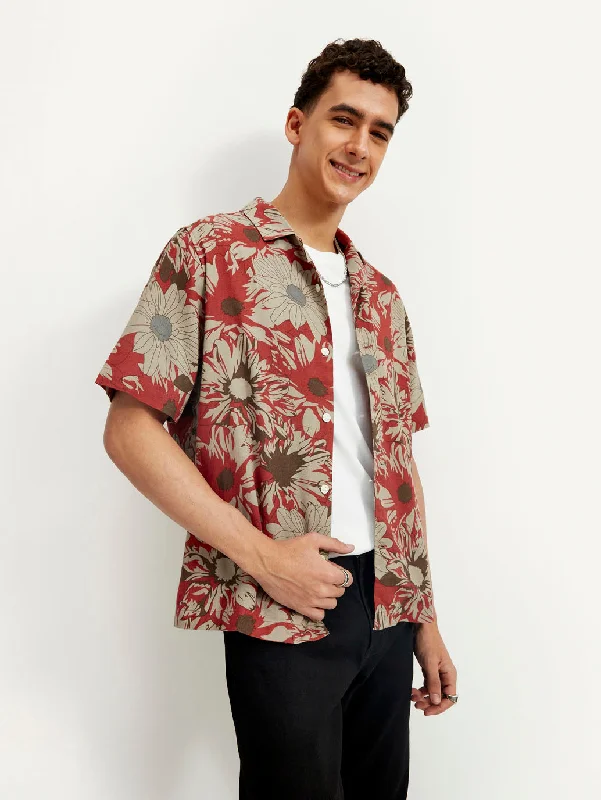 Men's Wingtip-Collar Shirts for a Classic TouchMen's Floral Relaxed Fit Shirt