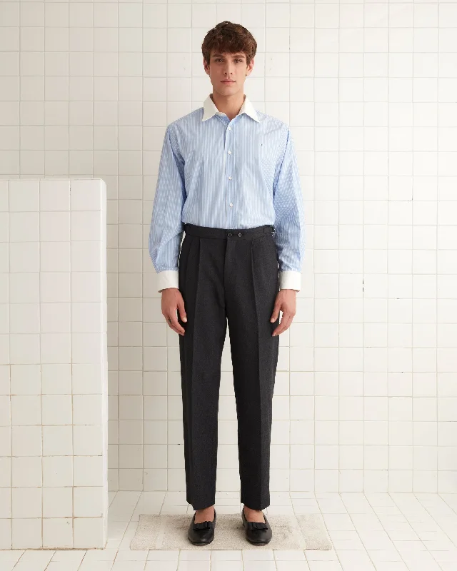 Men's Patterned Pants with StripesThornproof Pleated Trousers
