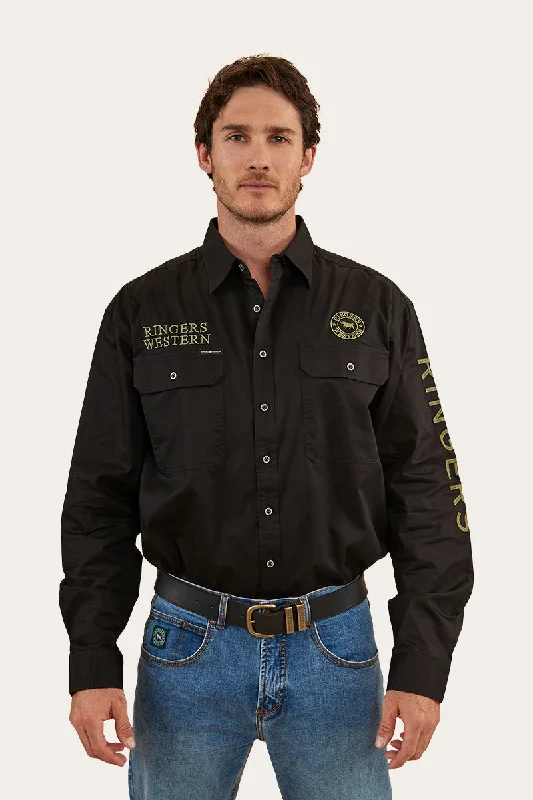 Men's Designer Shirts for a Statement PieceHawkeye Mens Full Button Work Shirt - Black/Camo