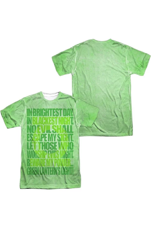 Men's Shirts with Wrinkle-Resistant FabricGreen Lantern Oath (Front/Back Print) Short Sleeve Adult 100% Poly Crew Tee / T-Shirt