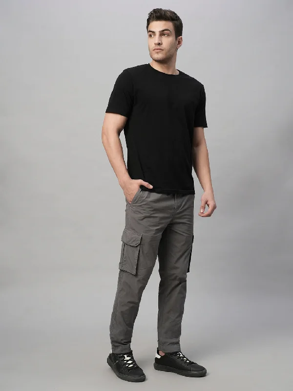 Men's Pants with Contrast StitchingMens 100% Cotton Cargo Pants Grey