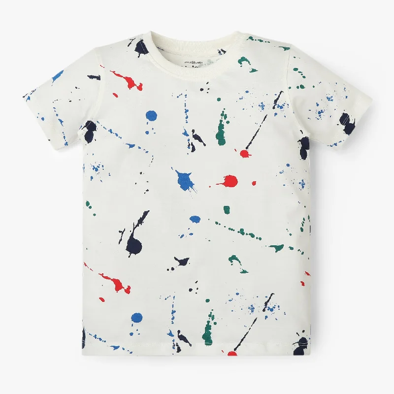 Stylish Men's HenleysBoys All Over Print Crew Neck T-Shirt