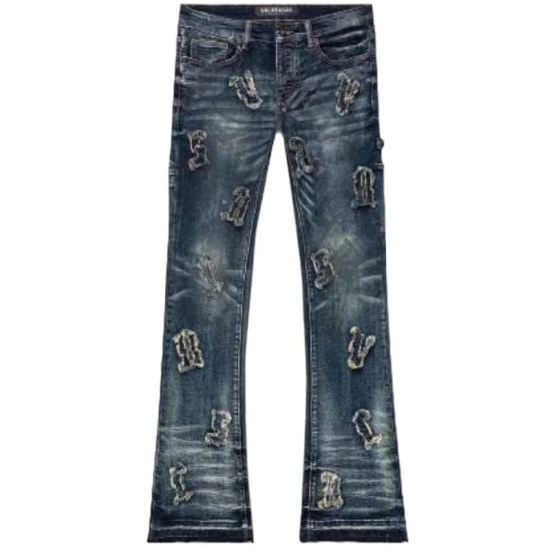 Men's Sweatpants for LoungingValabasas "Loomis" Denim Stacked Jean (Blue Wash) VLBS3897
