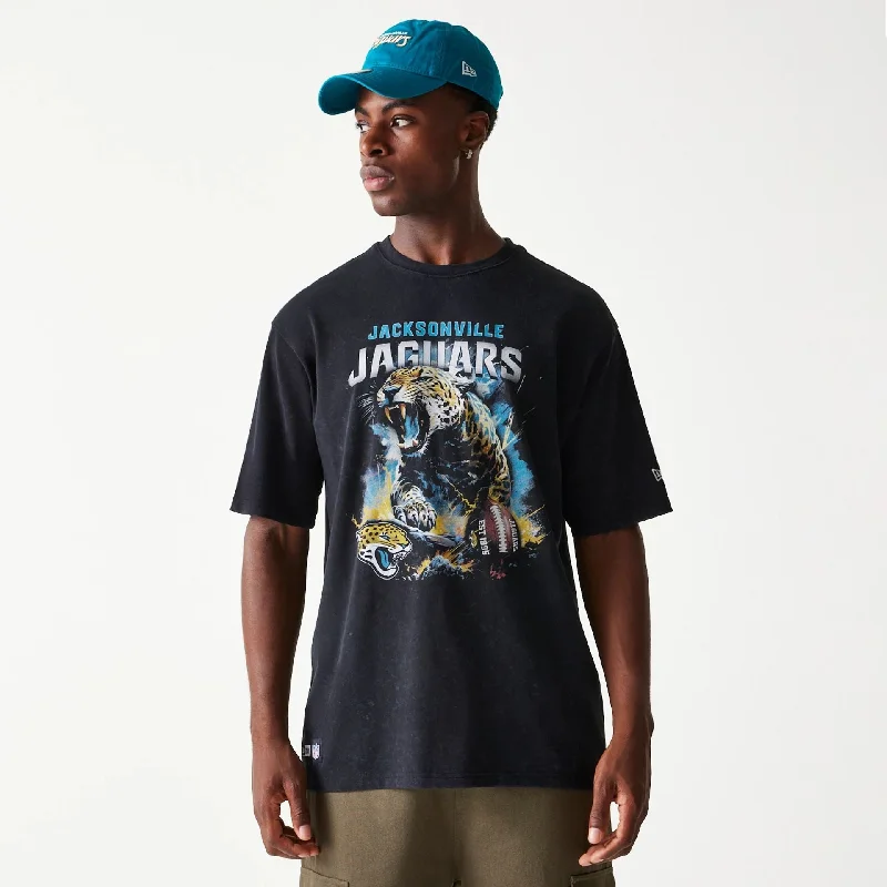 Men's Shirts with TiesJacksonville Jaguars NFL Games Premium Apparel Black Oversized T-Shirt