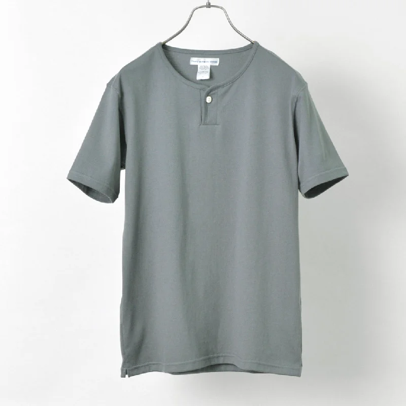 Men's Shirts with Snap ButtonsTIEASY / Summer Knits Henley Short Sleeve T-shirt