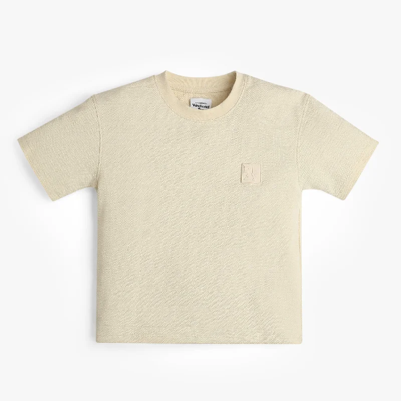 Men's Shirts with Appliqué DetailsBoys Cut and Sew Crew Neck Weekend T-Shirt