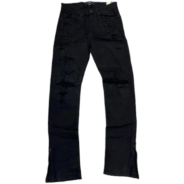 Men's Chino Shorts for Warm WeatherJordan Craig Sean Stacked W/ Bottom Zip Denim (Jet Black) JSF1260A