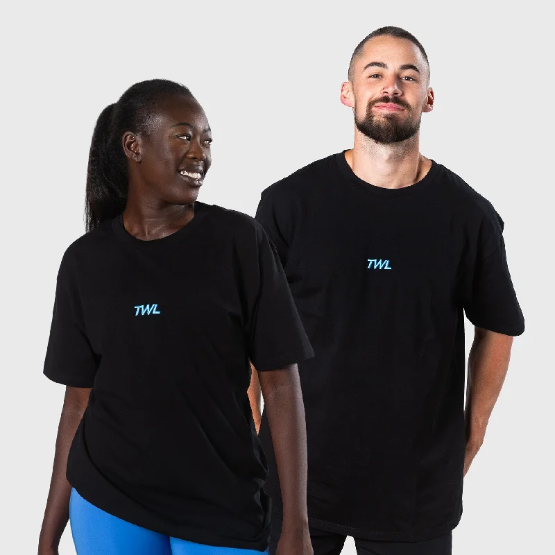 Men's Performance Shirts for SportsTWL - OVERSIZED T-SHIRT - BLACK/COBALT