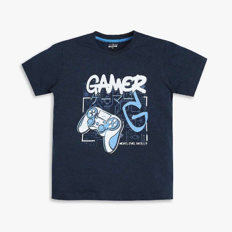 Men's Shirts with Geometric PatternsBoys Regular Fit Graphic T-Shirt