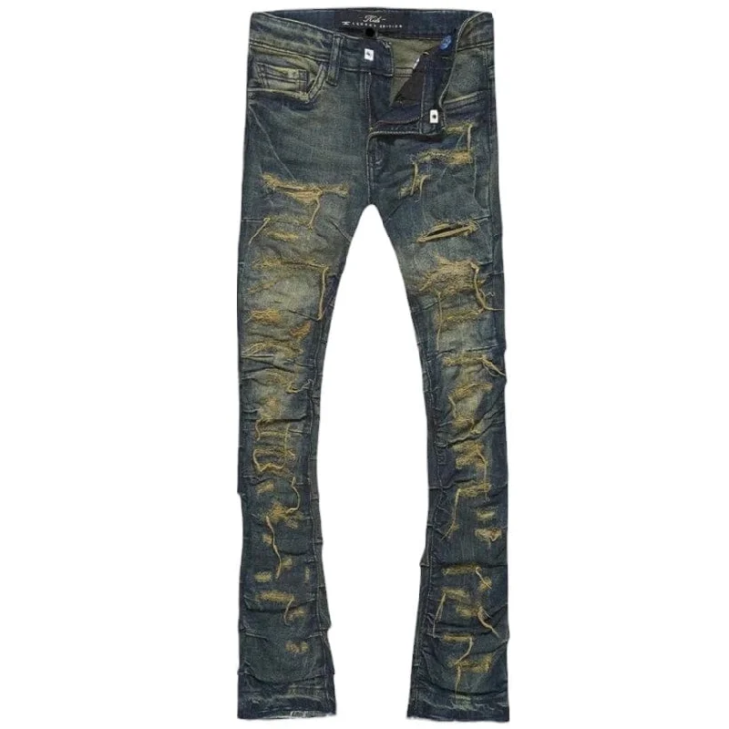 Men's Pants with Patch PocketsJordan Craig Martin Stacked Ripple Effect Denim (Canyon Blue) JTF1157